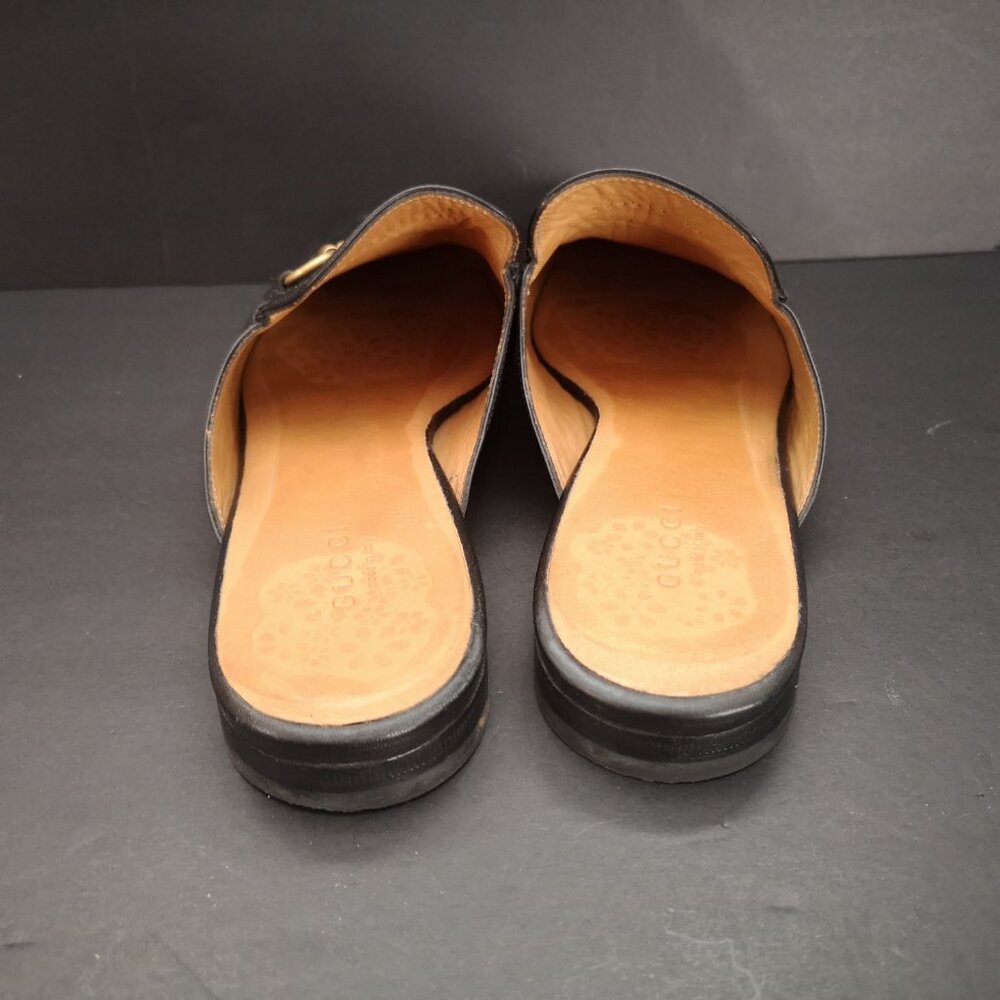 Gucci Ladies Size 39.5 (Approx. 9.5 US) Black Leather Princetown Slipper / Mules - Picture 4 of 9